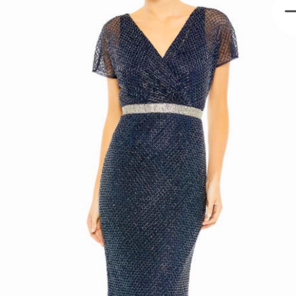 Mac Duggal Beaded Column Gown